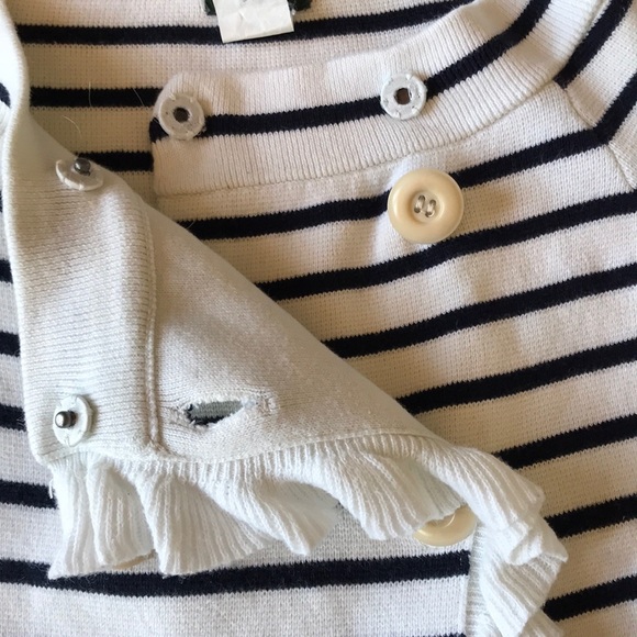 J Crew white and black stripes sweater/ jacket - Picture 4 of 8